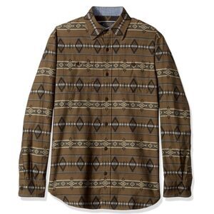 Pendleton‎ Brown Patterned Casual Button Down Shirt